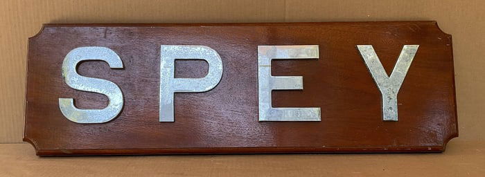Nameboard from HMS Spey of the Royal Navy 1942