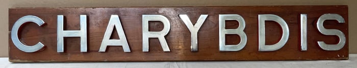 Royal Navy Ship's Nameboard from HMS Charybdis