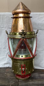 Copper and Brass Beacon Light with Gas Burner