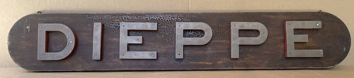 Royal Navy Ship's Nameboard from HMS Dieppe of 1944