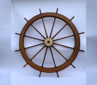 Seven Foot Ships Wheel with Brass Hub