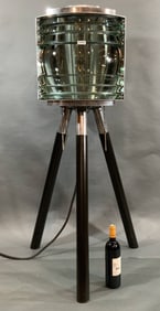 Maritime Range Light with Polished Aluminum Body on Three Legs