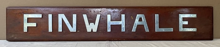 Royal Navy Submarine Nameboard from HMS Finwhale