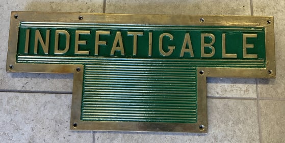 H.M.S. Indefatigable Ship's Treadplate of Solid Brass