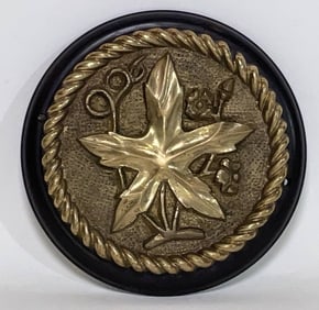 Royal Navy Cannon Tampion of Solid Brass with Rope Border