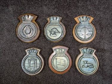 Royal Navy Ship's Badges for Six British Warships
