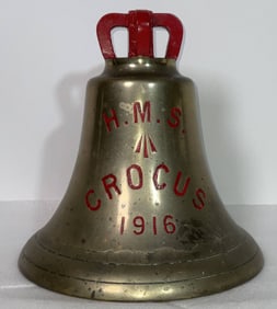 British Royal Navy WWI Ship's Bell from HMS Crocus 1916