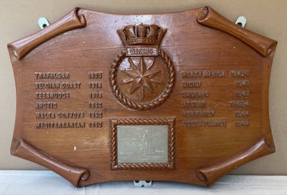 Honor Board for Royal Navy Warships HMS Sirius