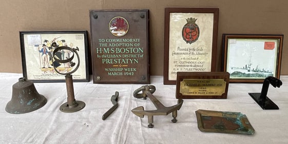 Nautical Lot of Ten Pieces of Maritime Related Items