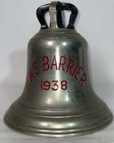 Royal Navy Ship's Bell from HMS Barrier 1938