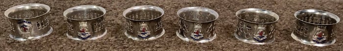 Royal Navy Silver Plated Napkin Rings from HMS Exeter