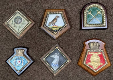 Royal Navy Ship's Badges including Four Chatham Dockyard Badges