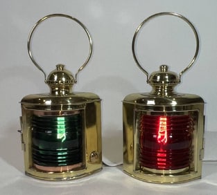 Solid Brass Port and Starboard Marine Lanterns