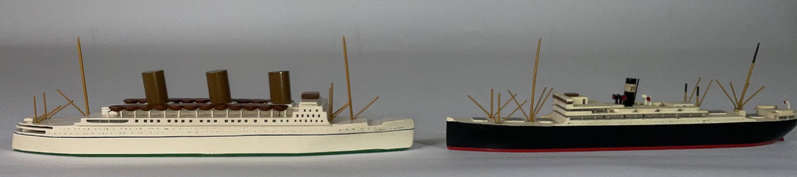 A pair of Van Ryper travel models: The first is the Christobal. Originally built for the Boston Steamship Company and launched as Tremont in 1902, she was acquired by the Panama Railroad Steamship Line to aid in the construction of the