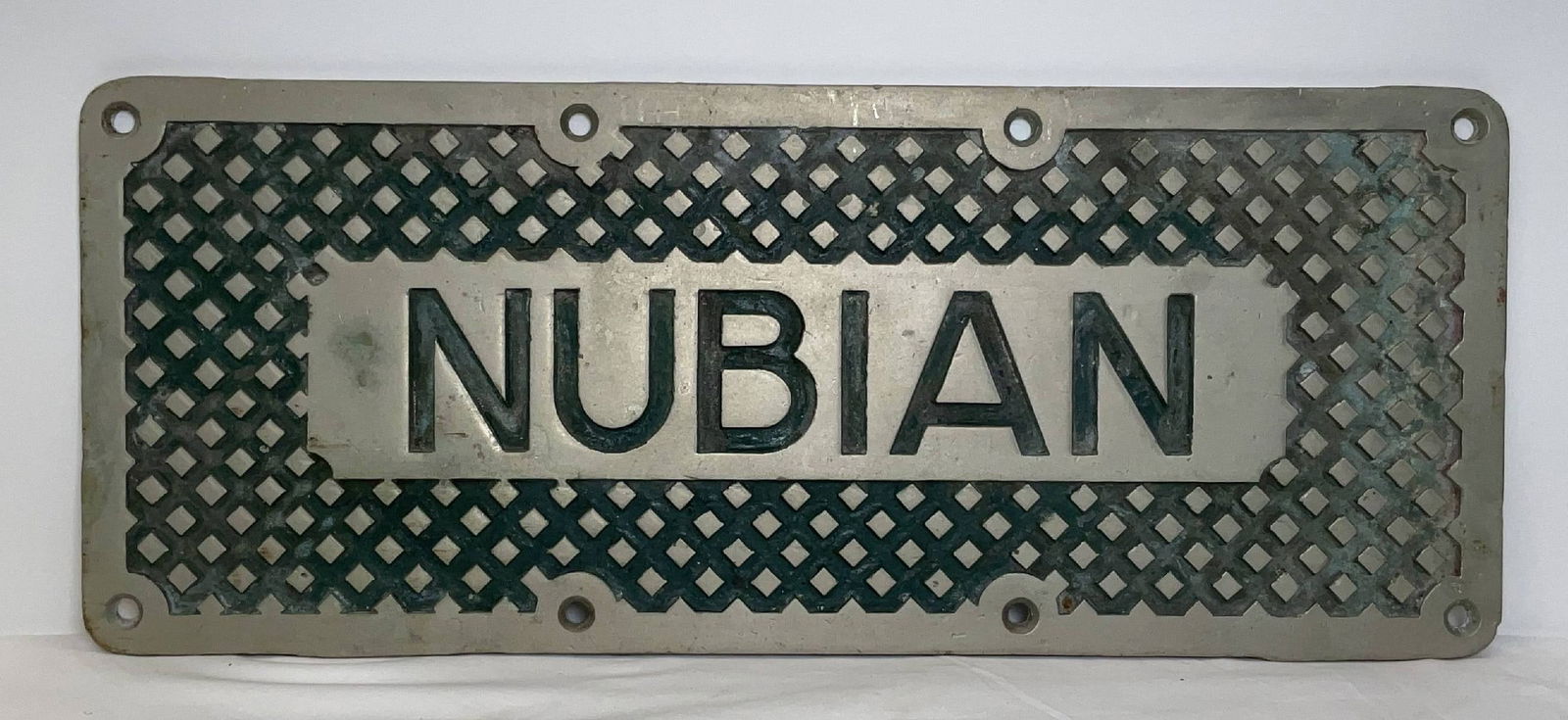 Royal Navy Ship’s Treadplate Nubian: Ship’s Treadplate from the Royal Navy destroyer HMS Nubian (F36), a Tribaclass fleet destroyer launched in 1937 and commissioned in 1938 that saw extensive and highly distinguished service