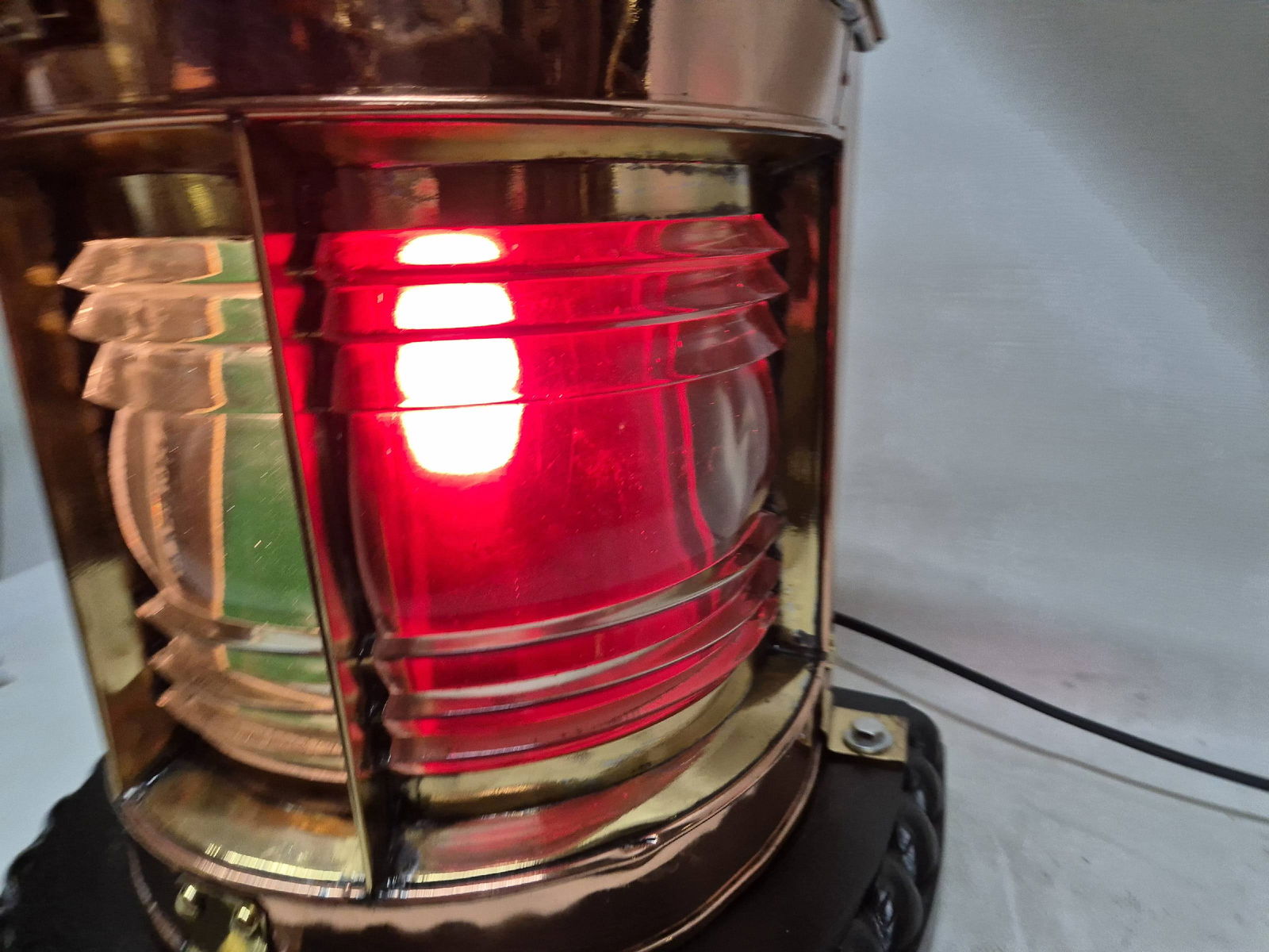 Solid Copper Ships Bow Lantern with Colored Lenses - 13