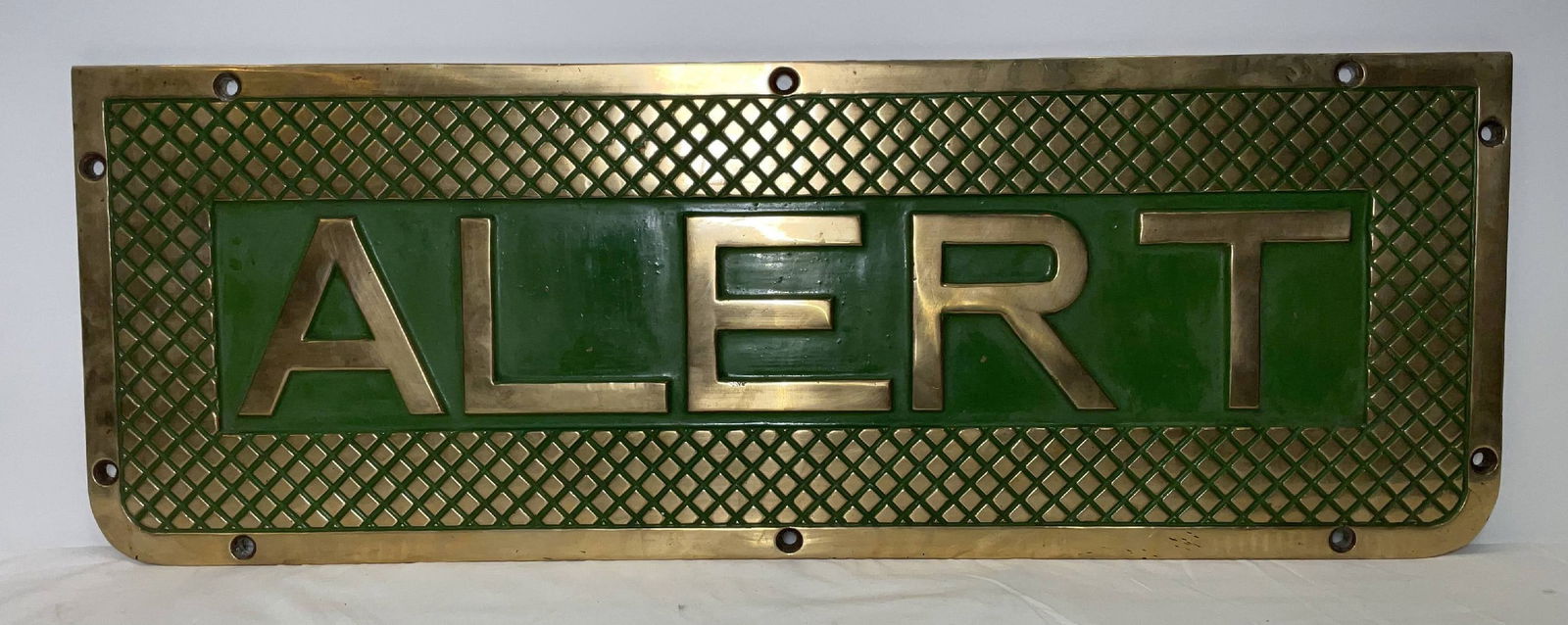 Royal Navy Ship’s Treadplate Alert: Ship’s Treadplate from the Royal Navy destroyer HMS Alert (H34), an A-class destroyer launched in 1927 that saw active service in the early years of the Second World War. HMS Alert operated primaril