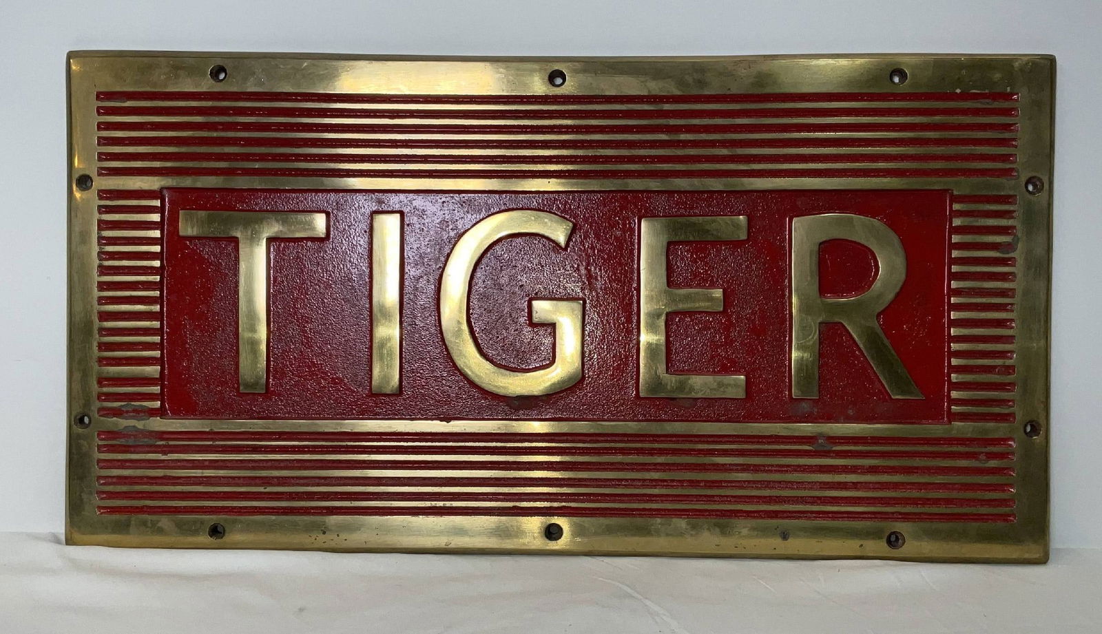 Royal Navy Ship’s Treadplate Tiger: Ship’s Treadplate from the Royal Navy cruiser HMS Tiger, the lead ship of the Tiger-class cruisers and one of the last gun-armed cruisers built for the Royal Navy. Launched in 1945 and commissioned