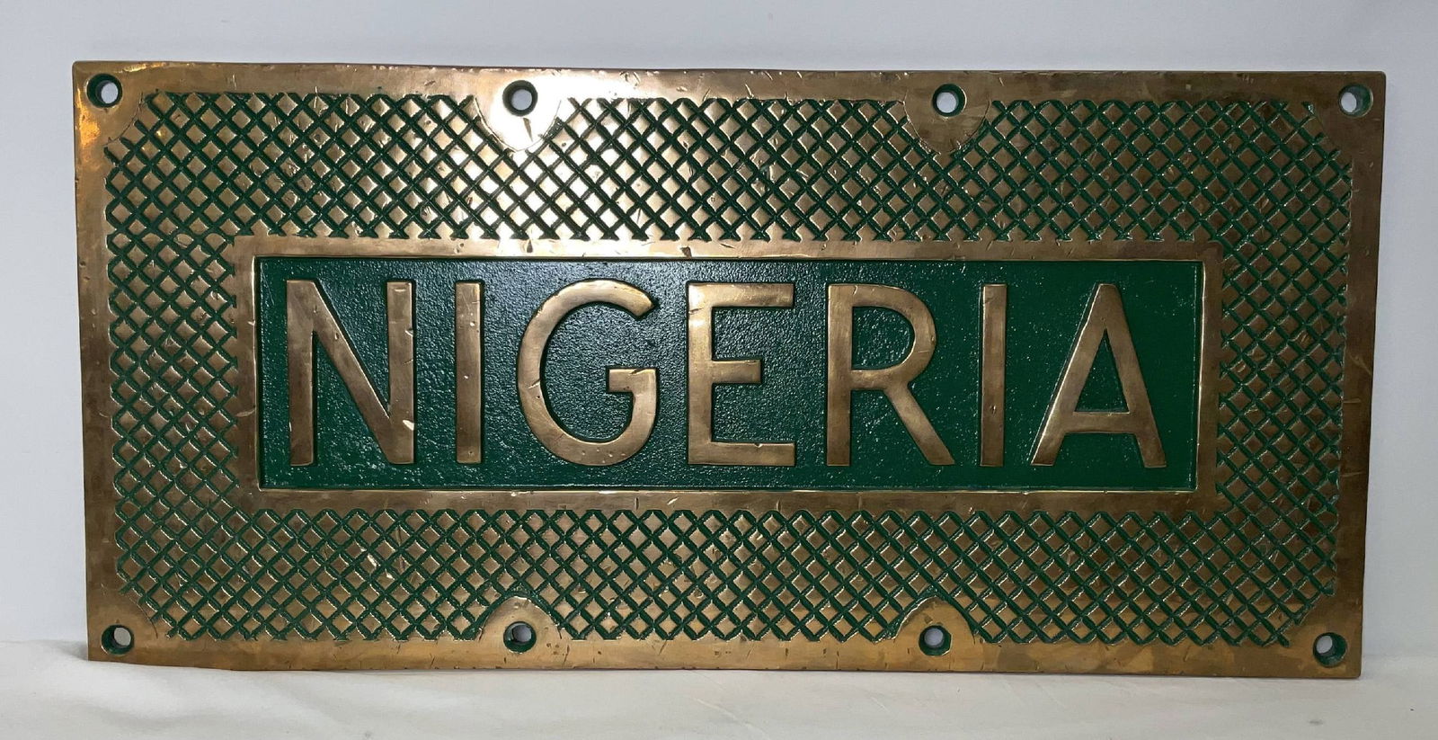 Royal Navy Ship’s Treadplate Nigeria: Ship’s Treadplate from the Royal Navy cruiser HMS Nigeria, a Crown Colony–class (Fiji-class) light cruiser launched in 1939 that saw active and distinguished service throughout the Second World