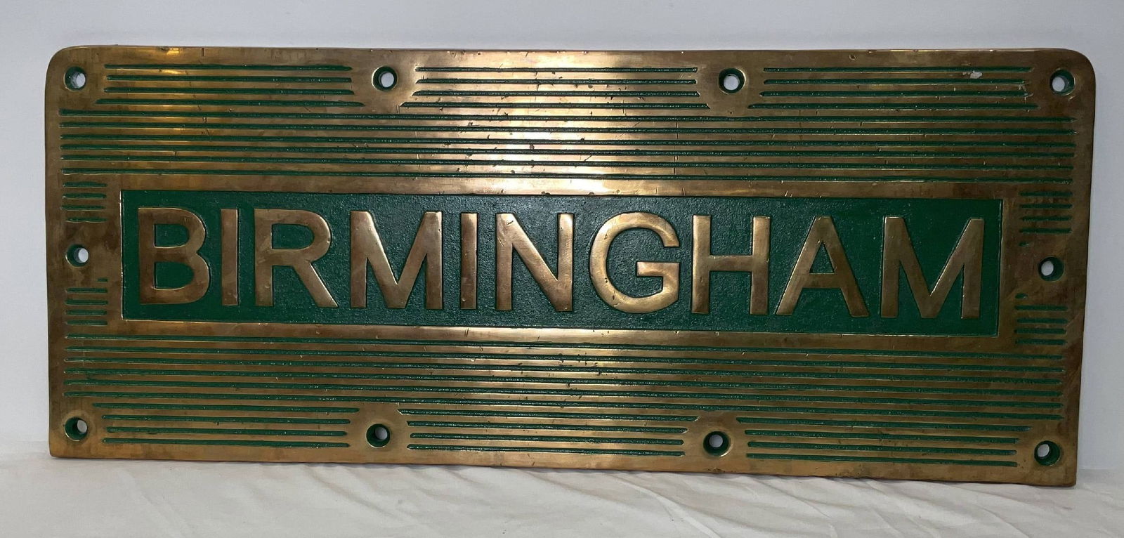 Royal Navy Ship’s Treadplate Birmingham: Ship’s Treadplate from the Royal Navy light cruiser HMS Birmingham, a Town-class (Gloucester subgroup) cruiser launched in 1936 that saw extensive service throughout the Second World War. HMS Birmin