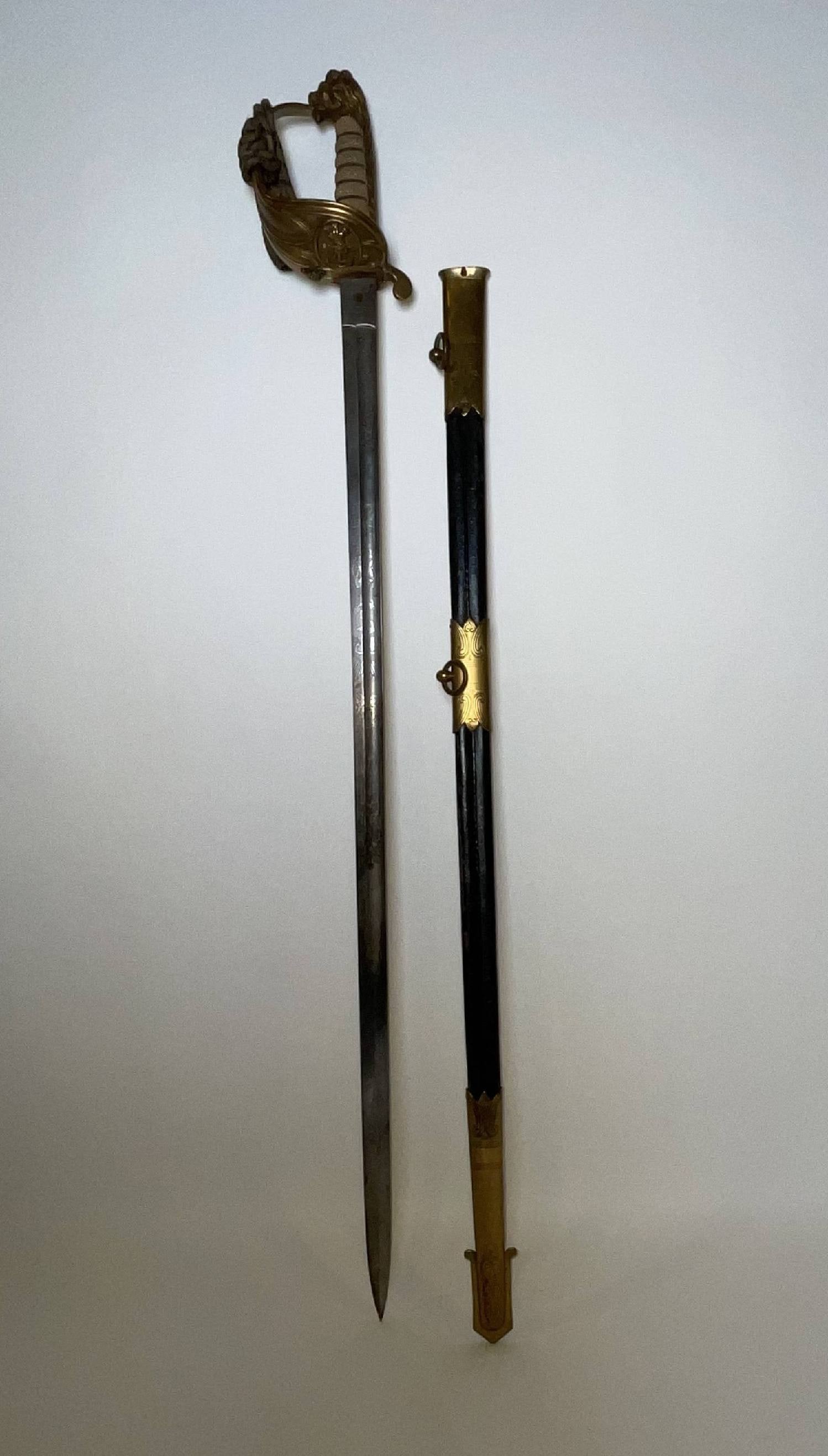 British Royal Navy Ship's Officers Sword with Sheath (1 of 20)
