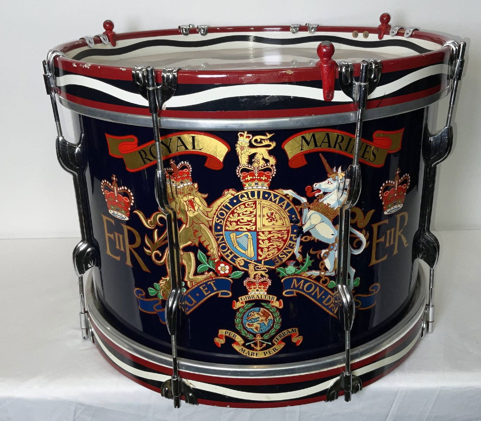 British Royal Marines Ceremonial Drum (1 of 12)