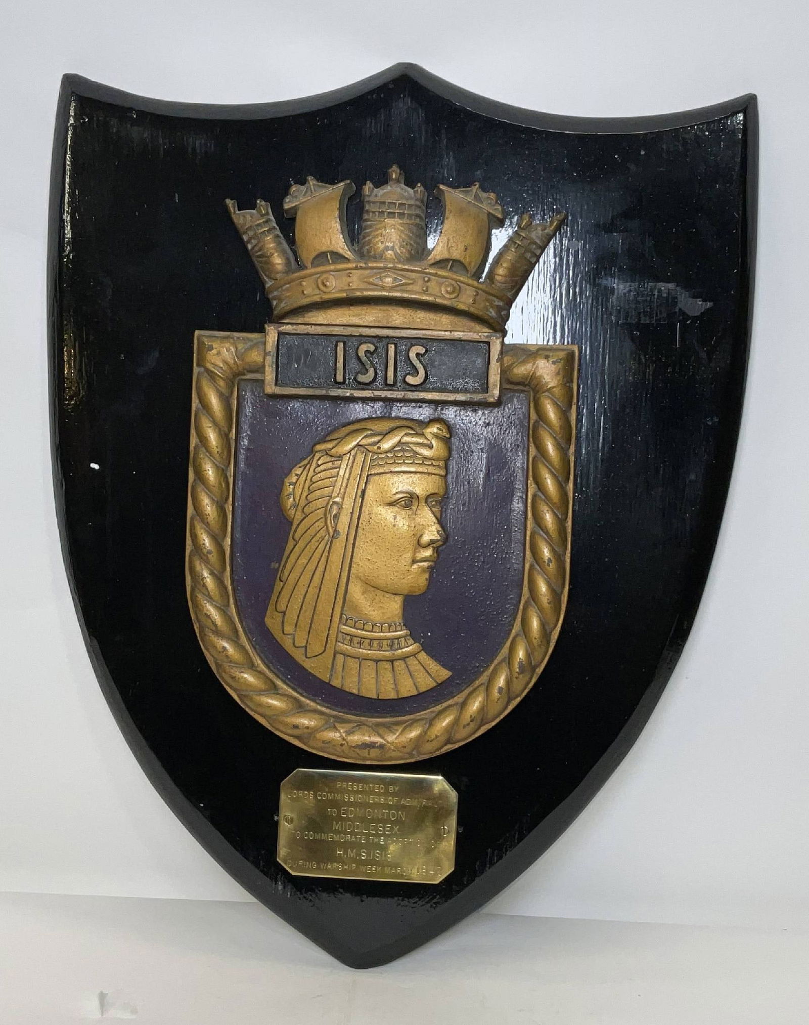 Ship's Badge for Royal Navy Destroyer HMS ISIS (1 of 7)
