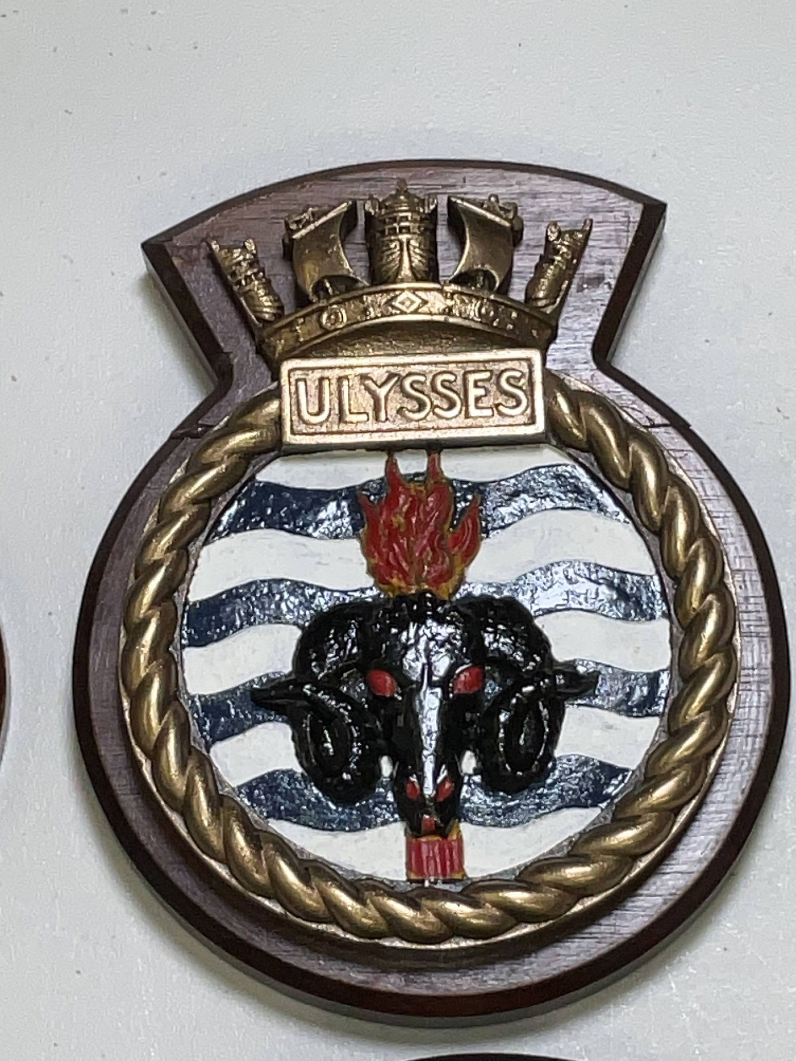 Four Solid Brass British Royal Navy Screen Badges - 4