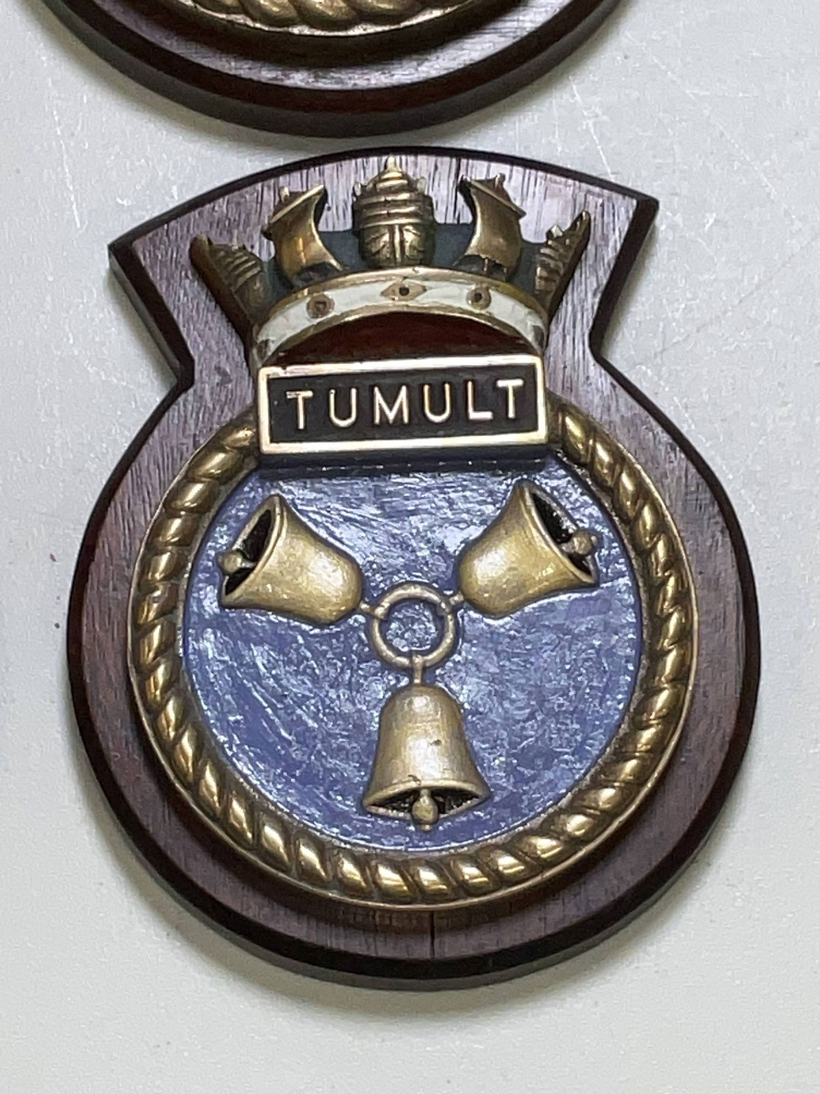 Four Solid Brass British Royal Navy Screen Badges - 6