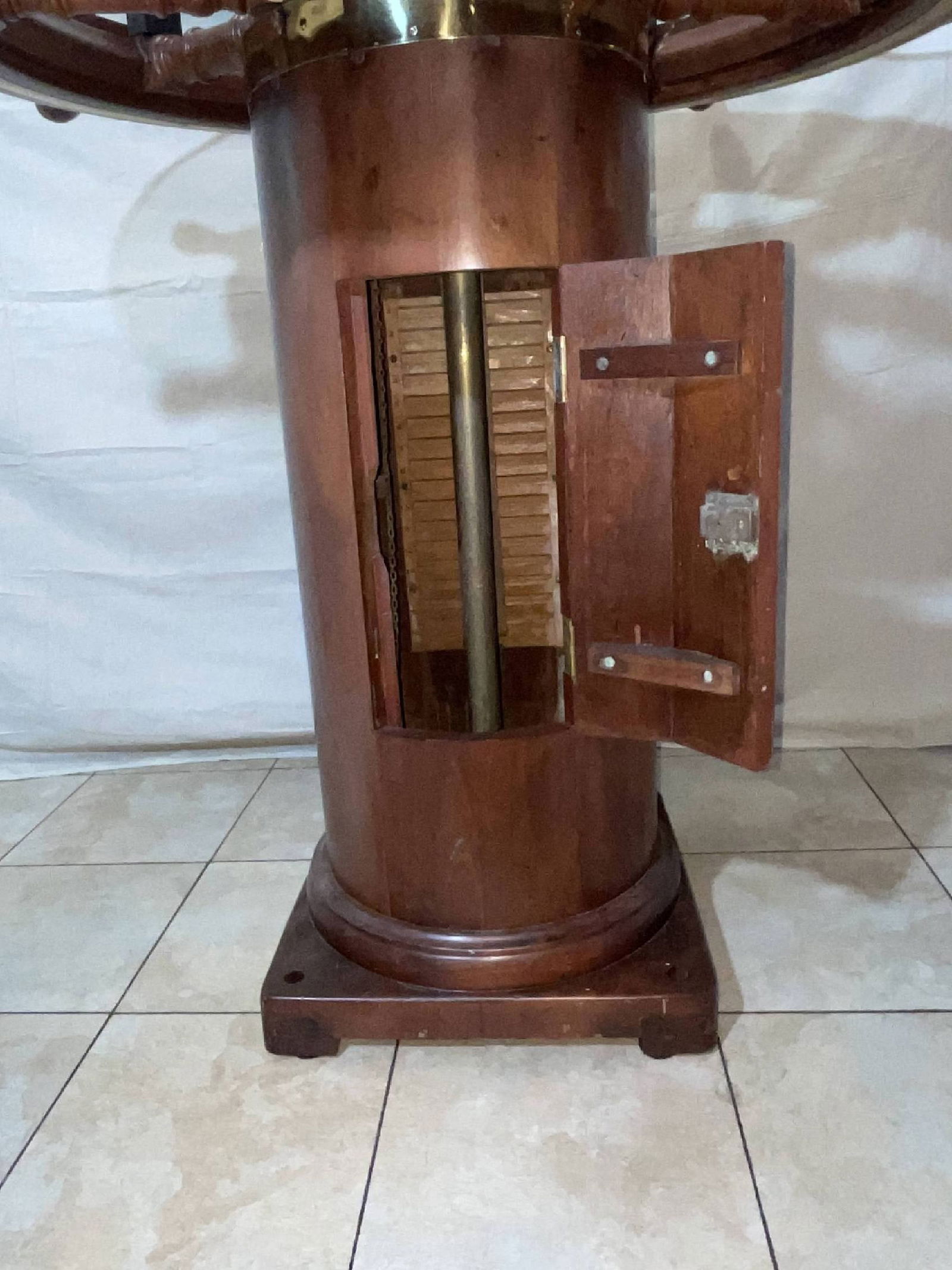 Ships Wheel Table on Binnacle Base - 5