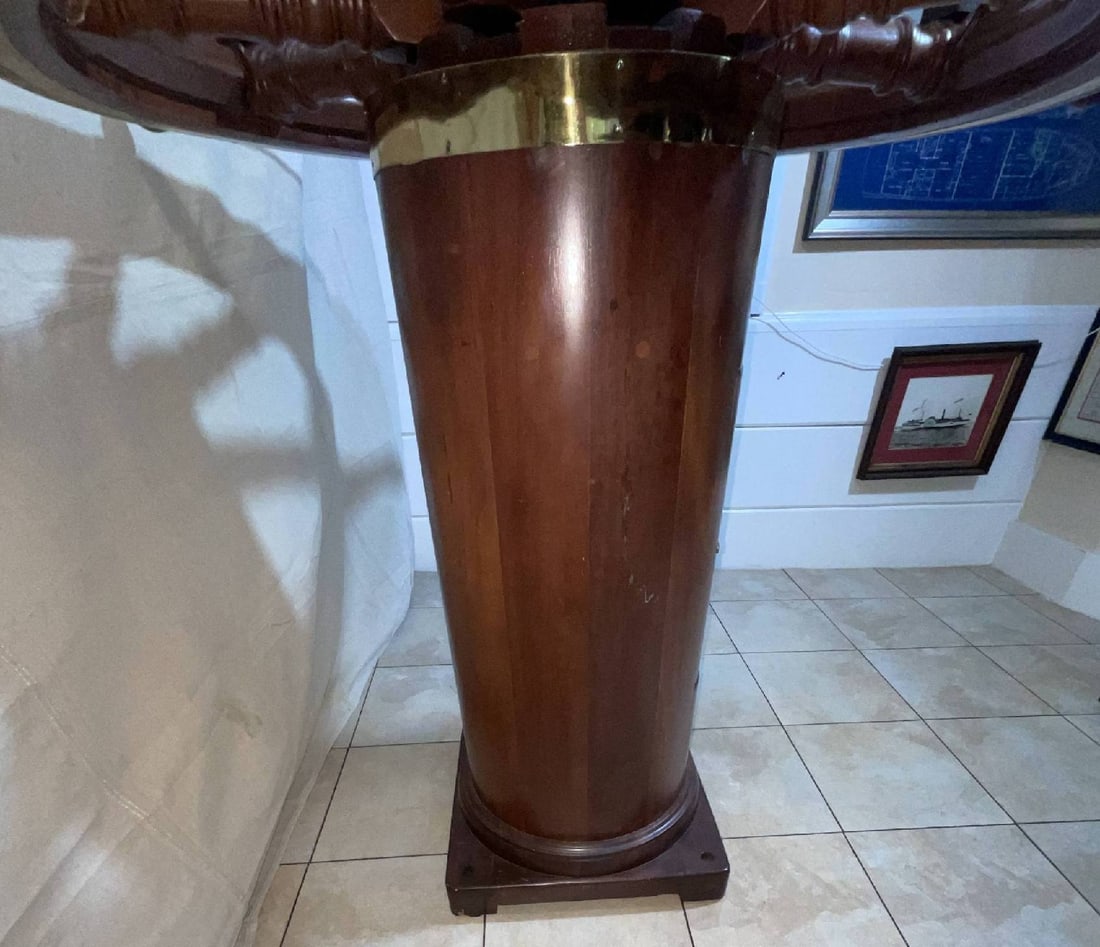 Ships Wheel Table on Binnacle Base - 8