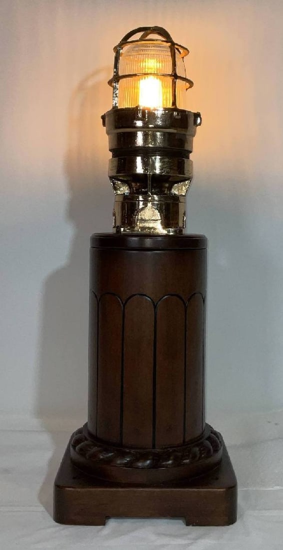 Solid Brass Ship's Light on Stand (1 of 6)