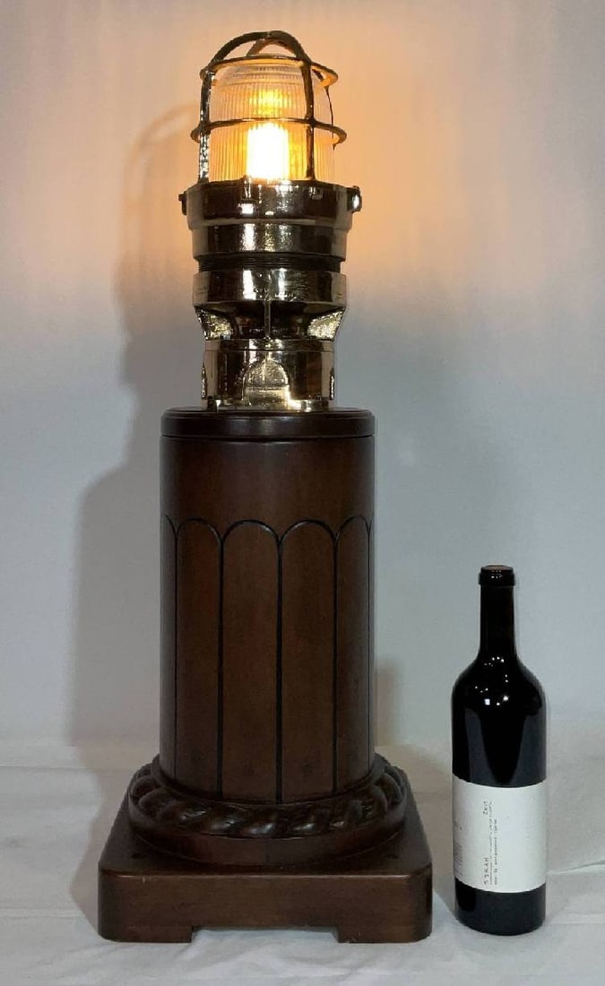 Solid Brass Ship's Light on Stand - 2