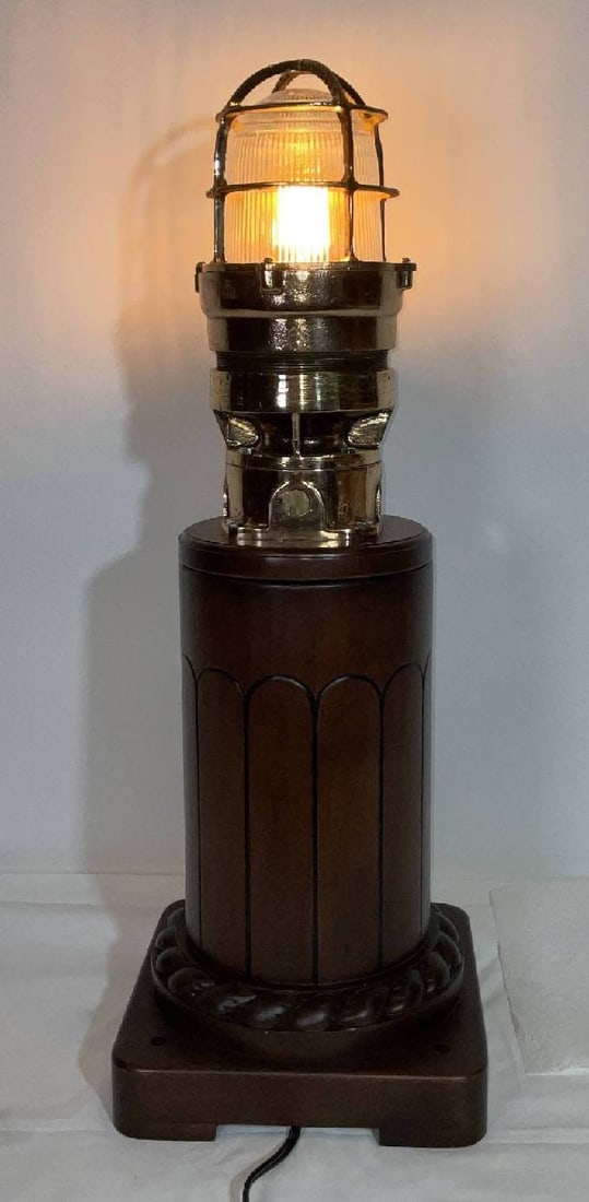 Solid Brass Ship's Light on Stand - 5