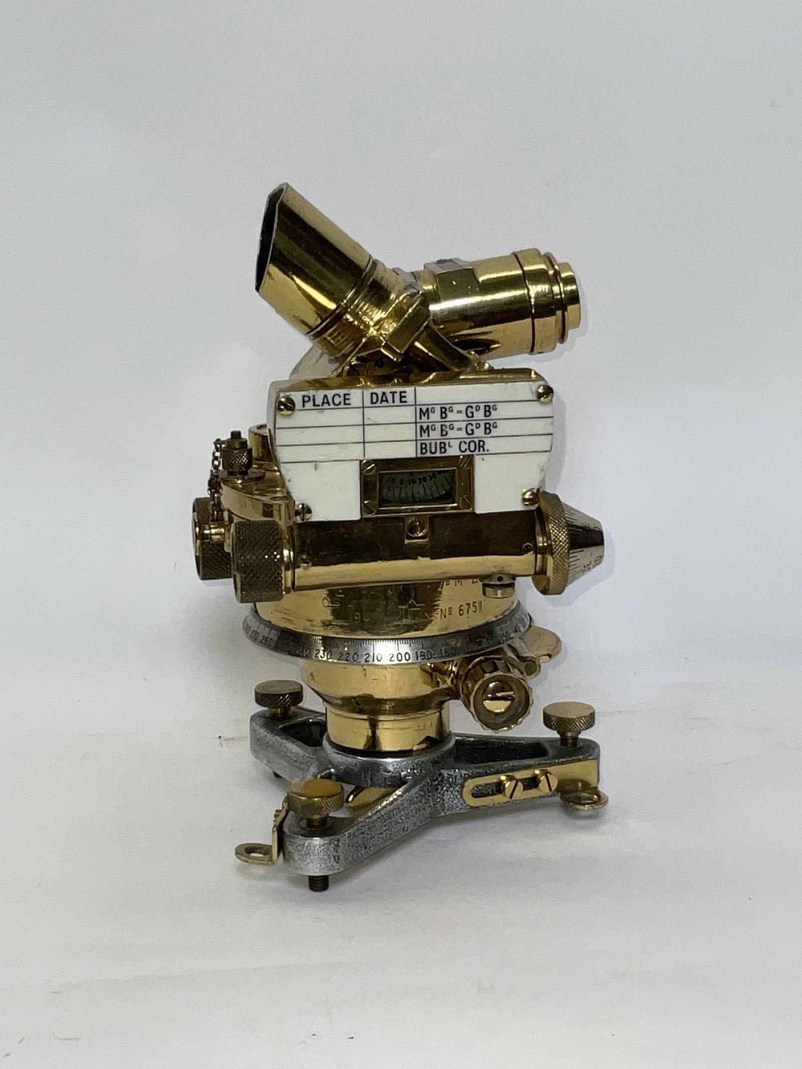 Solid Brass Surveyor’s Theodolite Dated 1941 - 3