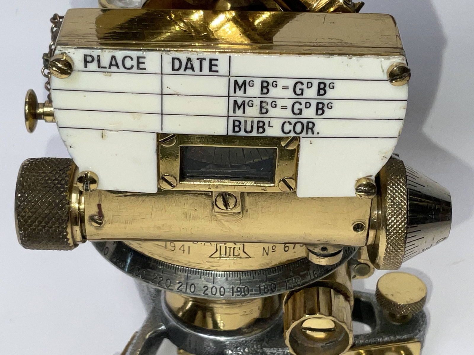 Solid Brass Surveyor’s Theodolite Dated 1941 - 7