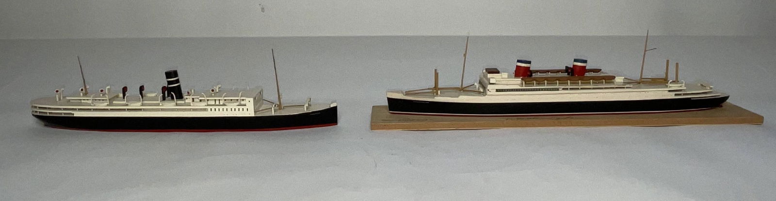 A Pair of Van Ryper Travel Models: First is the SS Washington. Laid down in 1931 for the Transatlantic Steamship Company, she ultimately went into service for United States Lines in 1933. Washington, and her sister ship SS Manhattan, w