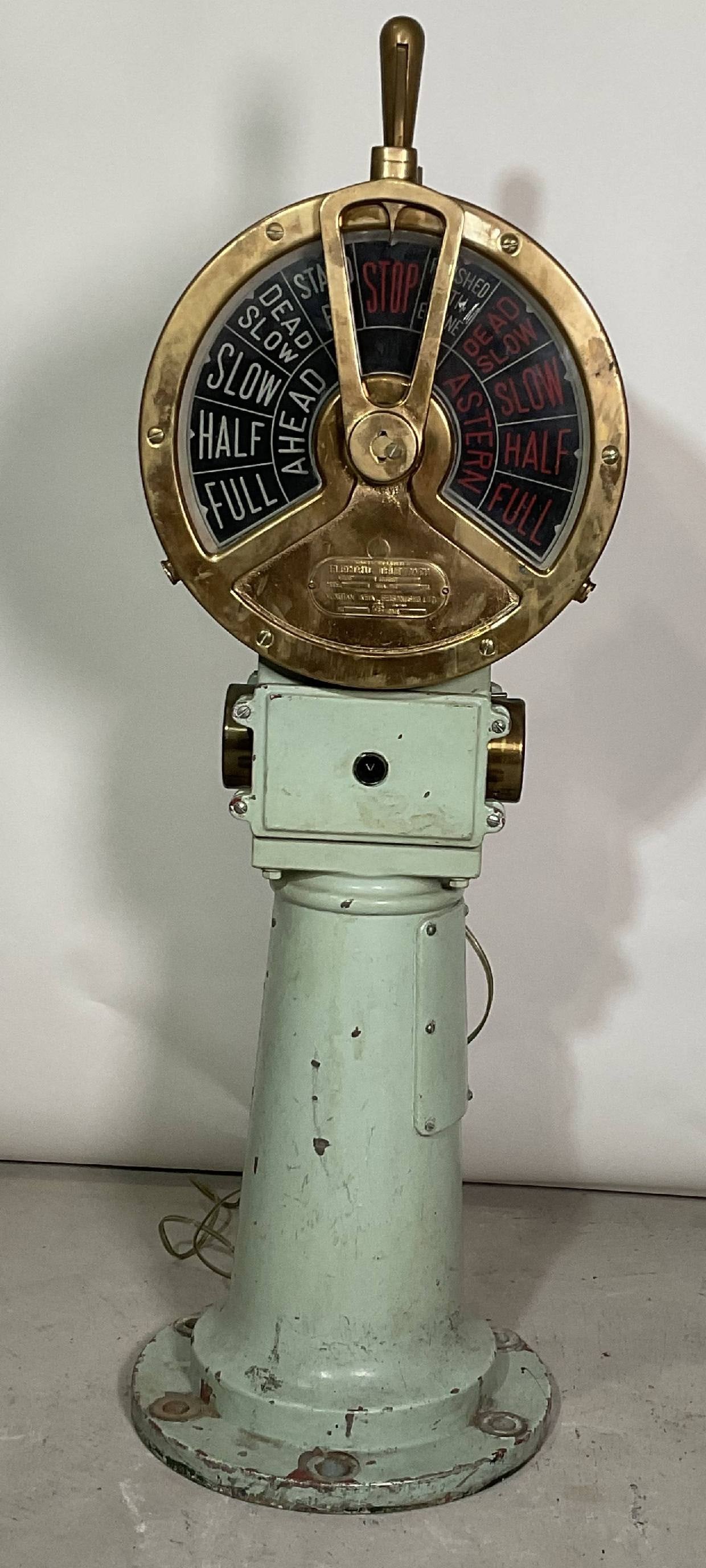 Japanese Ship's Engine Order Telegraph from an Oil Tanker (1 of 9)