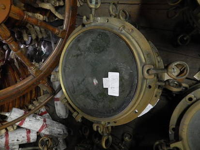 Six solid bronze ship’s portholes as a group: Group of six solid bronze ship’s portholes with two dogbolts each.