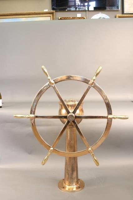 Ships Wheel on Stand by Oregon Brass Works (1 of 4)