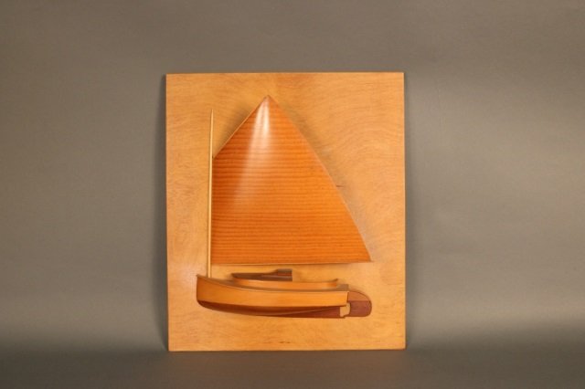 Carved Half Model of a Cape Cod Catboat (1 of 3)