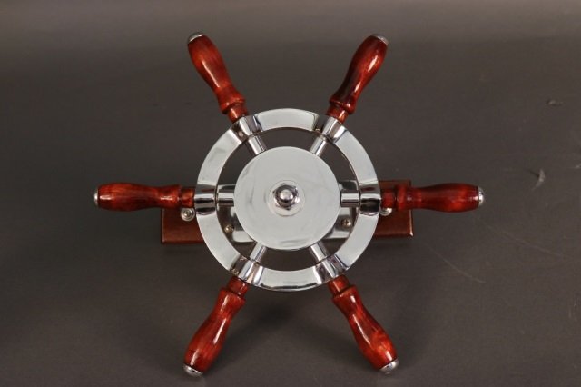 Chrome Plated Boat Wheel With Handles (1 of 3)