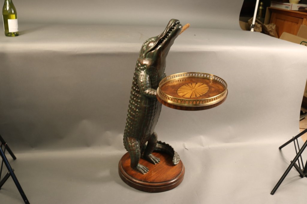 Alligator Tray Table with Cigar (1 of 5)