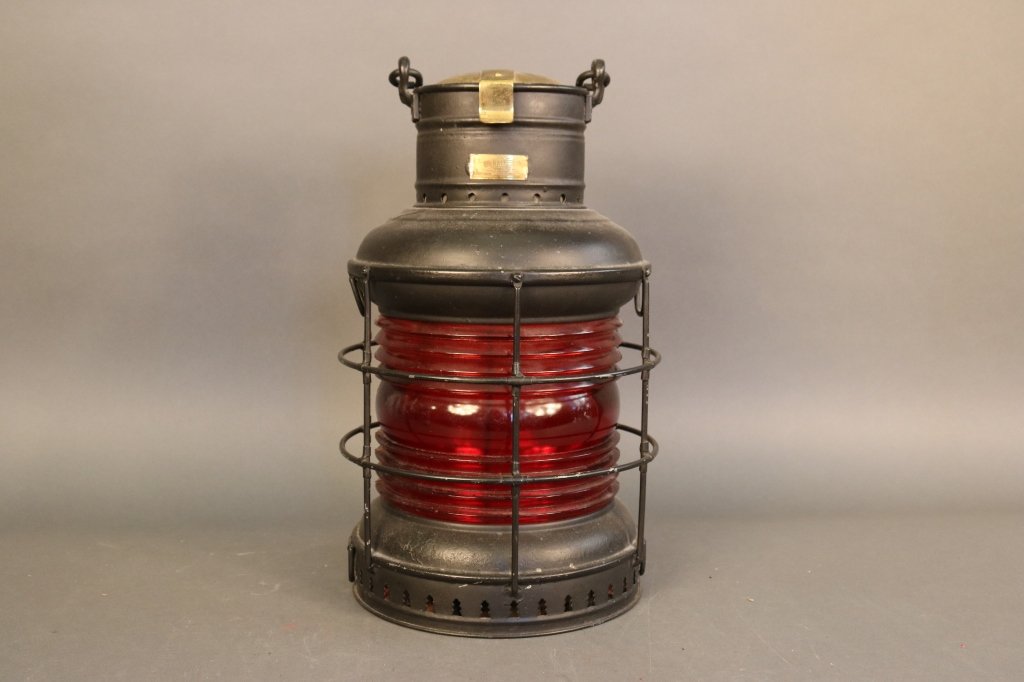 Iron Ship's Lantern with Brass Cap (1 of 5)