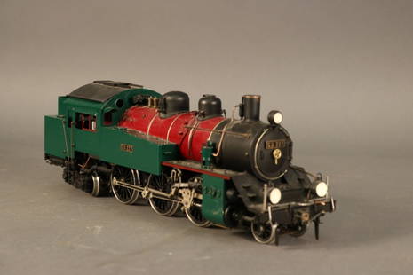 Gauge 1 Spirit-Fired Steam Model of Japanese JNR: A well constructed Gage 1 spirit-fired steam model of the Japanese JNR - class C11 2-6-4 (1.C.2) tank locomotive No. C11227 built by Aster for Fulgurex, with internally fired boiler, three-wick spirit