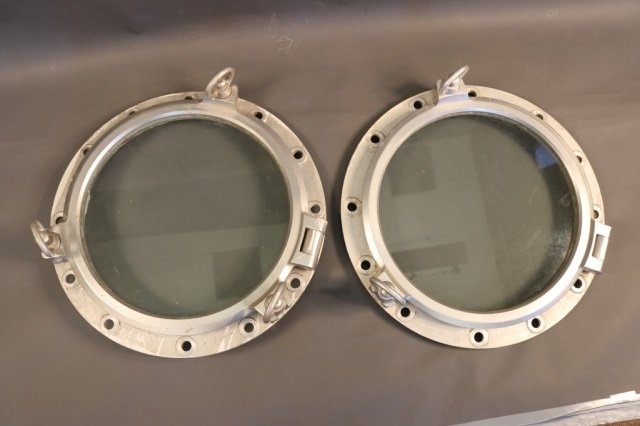Pair of Ship's Aluminum Portholes (1 of 3)