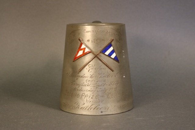 1895 Pewter Yacht Trophy, Shelter Island (1 of 5)