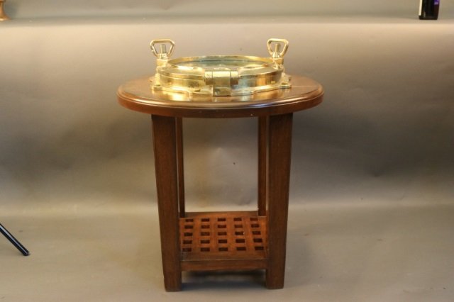 Solid Brass Ship's Porthole Table (1 of 5)