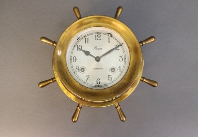 Boston Clock Company Ship's Wheel Clock (1 of 6)
