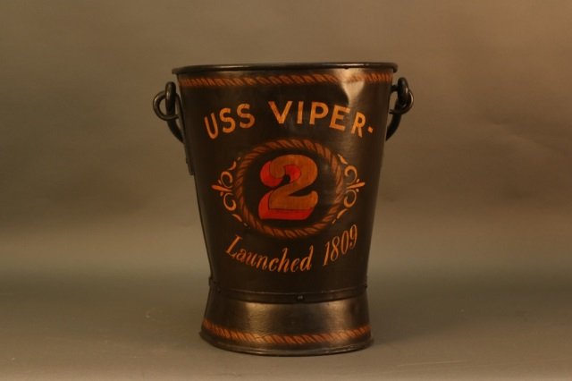 Painted Steel Ship's Deck Bucket (1 of 3)